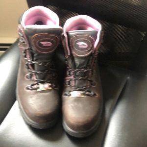 AVENGER Women's Composite Toe Waterproof Framer Boots Brown/Lilac Size US 9.5